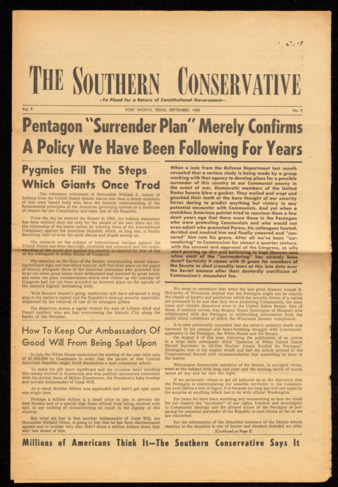 The Southern Conservative, Vol. 9, No. 9, September 1958