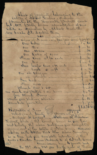 Sales list of property of the estate of John Crane by Albert Gallatin