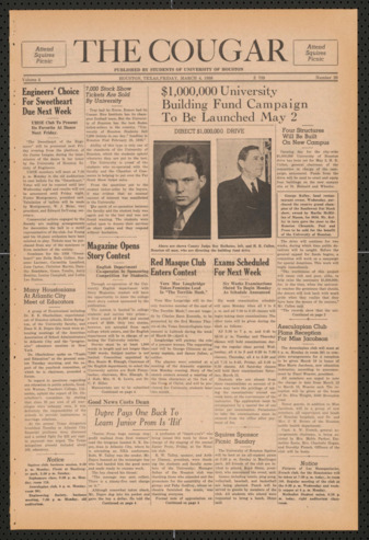 The Cougar, Vol. 4, No. 20, March 4, 1938