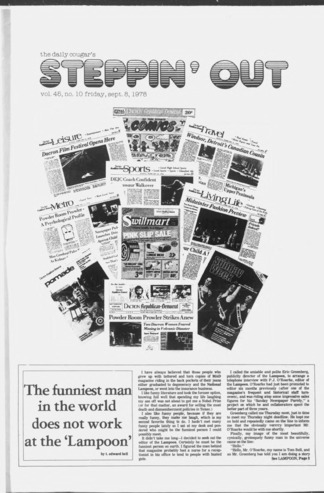 The Daily Cougar's Steppin' Out. Vol. 45, No. 10, September 8, 1978.