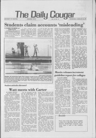 The Daily Cougar. Vol. 46, No. [95], February 20, 1980.