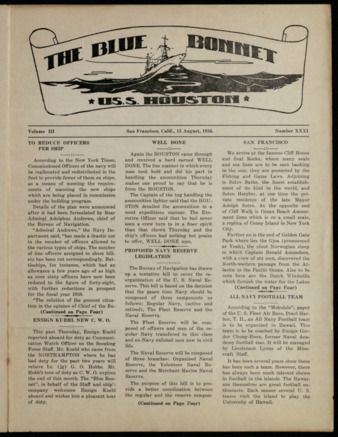 The Blue Bonnet, Vol .3, No. 31, August 15, 1936