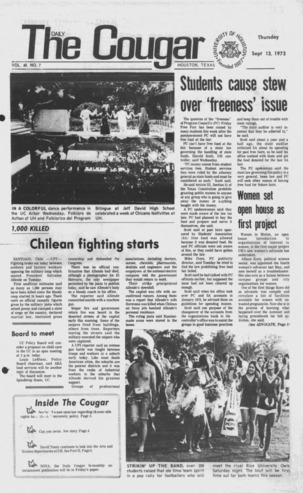 The Daily Cougar. Vol. 40, No. 7, September 13, 1973.