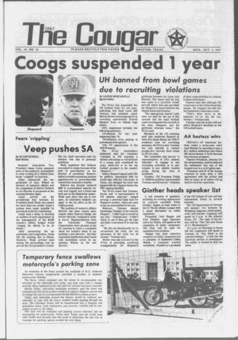 The Daily Cougar. Vol. 44, No. 23, October 5, 1977.