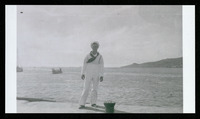 Cardinellie, standing in front of the ocean