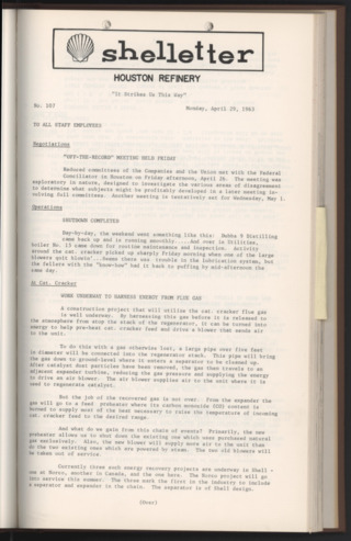 Shelletter, No. 107, April 29, 1963