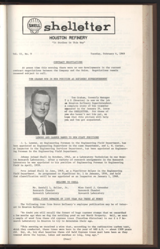 Shelletter, Vol. 2, No. 9, February 4, 1969