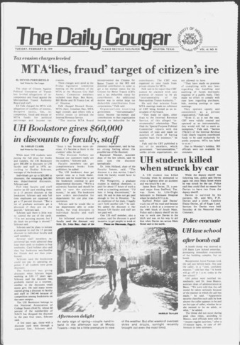 The Daily Cougar. Vol. 45, No. 95, February 20, 1979.