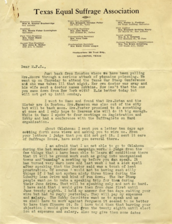 Letter from Lavinia Engle to Minnie Fisher Cunningham