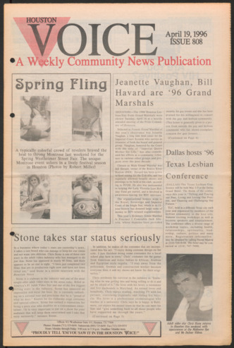 Houston Voice, No. 808, April 19, 1996