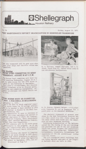 Shellegraph, No. 30, August 13, 1971