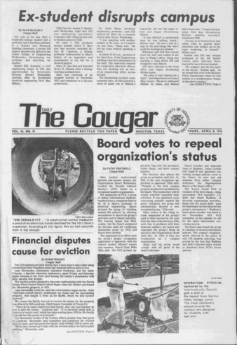 The Daily Cougar. Vol. 42, No. 97, April 8, 1976.