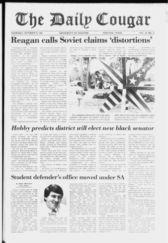 The Daily Cougar. Vol. 48, No. 37, October 22, 1981.