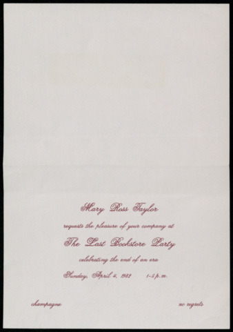 The Last Bookstore Party invitation
