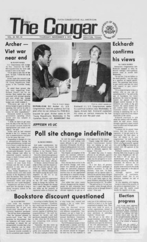 The Daily Cougar. Vol. 39, No. 34, November 2, 1972.