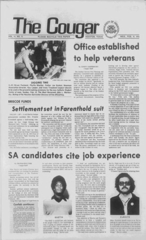 The Daily Cougar. Vol. 41, No. 72, February 19, 1975.