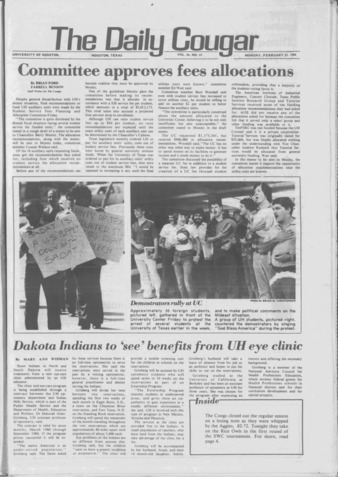 The Daily Cougar. Vol. 46, No. [98], February 25, 1980.