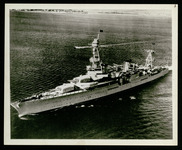 USS Houston (CA-30) in San Diego, Presidential Cruise, taken from the air