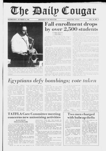 The Daily Cougar. Vol. 48, No. 31, October 14, 1981.