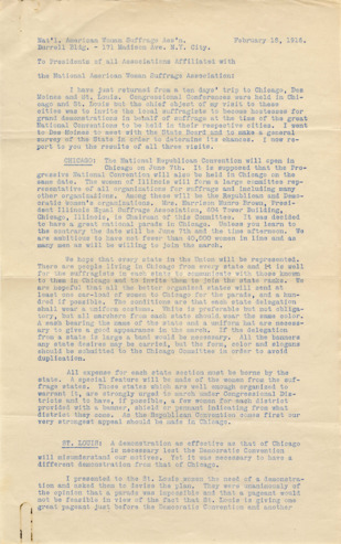 Letter to All Presidents of Associations Affiliated with the Suffrage Association