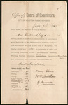 Certificate of Examination, Willa Lloyd