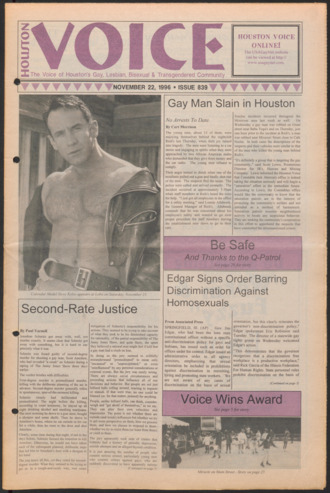 Houston Voice, No. 839, November 22, 1996