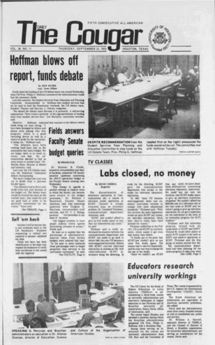 The Daily Cougar. Vol. 38, No. 11, September 21, 1972.