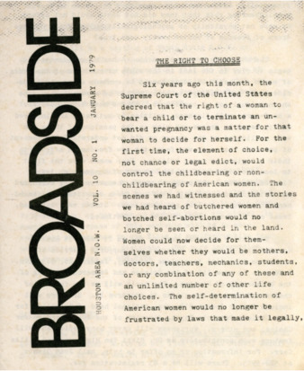 Broadside, Vol. 10, No. 1, January 1979