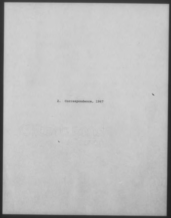 Mary Myart Malott Correspondence, 1967