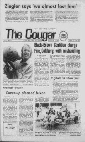 The Daily Cougar. Vol. 41, No. 35, October 31, 1974.