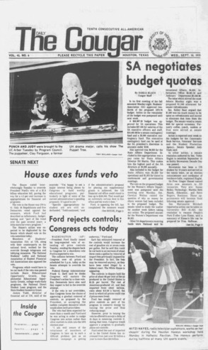 The Daily Cougar. Vol. 42, No. 6, September 10, 1975.
