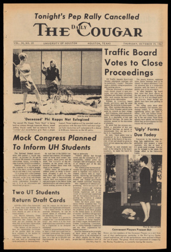 The Daily Cougar. Vol. 34, No. 20, October 19, 1967.