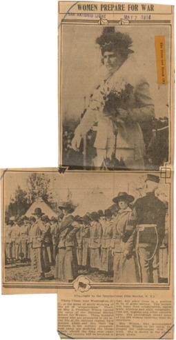 Women Prepare for War, San Antonio Light, May 7, 1916