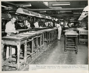The composing room, Workers creating frames