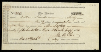 Pay certificate for William Sherod