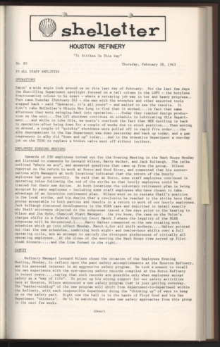 Shelletter, No. 85, February 28, 1963