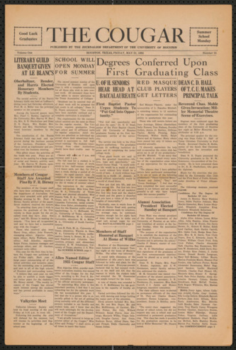 The Cougar, Vol. 1, No. 31, May 31, 1935