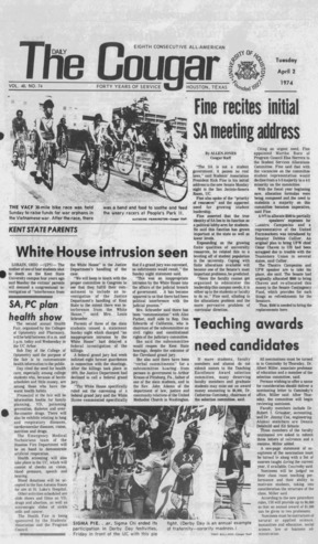 The Daily Cougar. Vol. 40, No. 74, April 2, 1974.