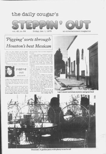 The daily Cougar's Steppin' Out. Vol. 45, No. 64, December 1, 1978.