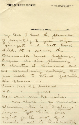 Draft handwritten letter from Lavinia Engle to Minnie Fisher Cunningham