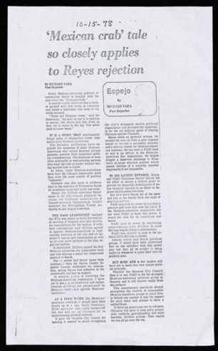 "Mexican crab" tale so closely applies to Reyes rejection"