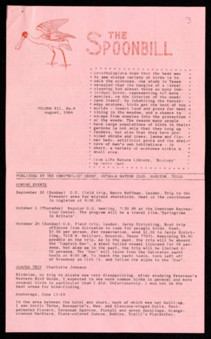 The Spoonbill, Vol. 12, No. 4, August 1964