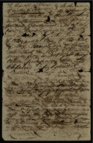 Petition for injunction by Isaac Parker