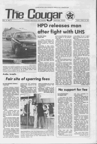 The Daily Cougar. Vol. [43], No. 75, February 22, 1977.