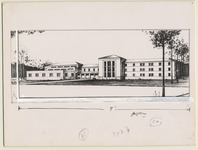 Architectural drawing of Oberholtzer Hall