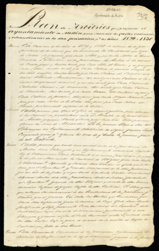 Plan de Arbitrios for Ayunamiento de Austin