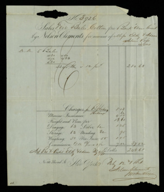 Receipt for purchase from Nelson Clements for $243.61