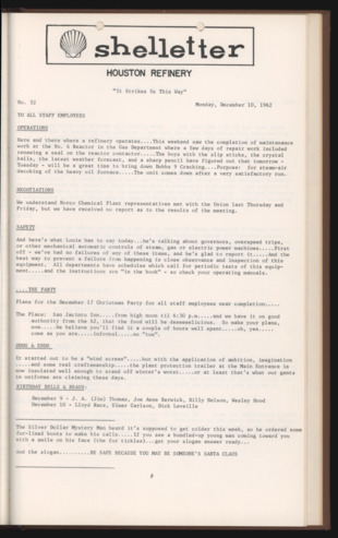 Shelletter, No. 52, December 10, 1962 