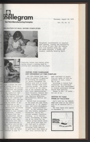 Shellegram, Vol. 40, No. [34], August 28, 1975