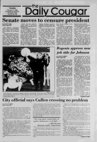 The Daily Cougar. Vol. 50, No. 66, February 7, 1984.